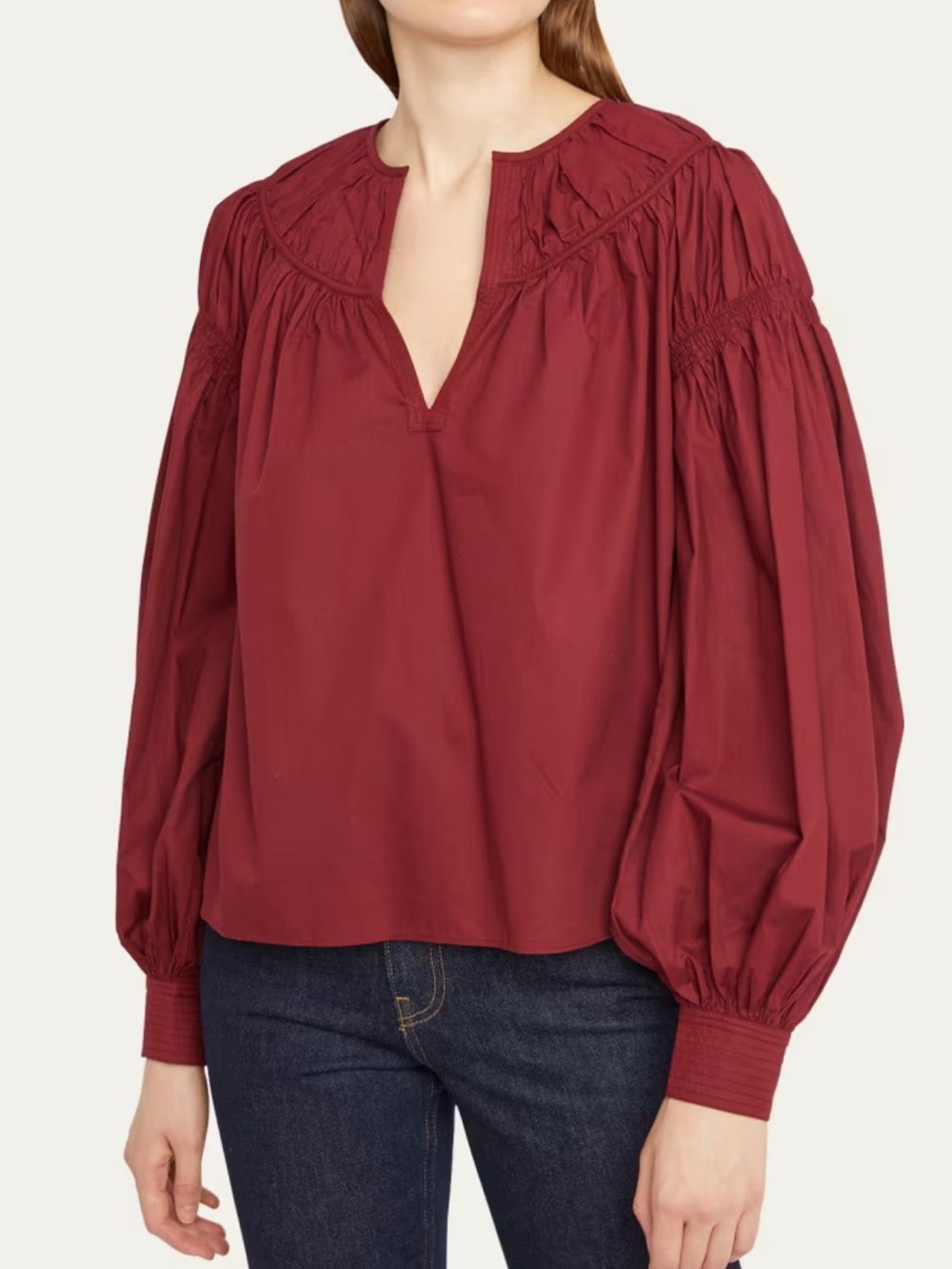 Ulla Johnson Ora Blouse Bordeaux Size 6